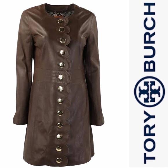 Tory Burch Cordelia Leather Jacket/Dress Brown 4